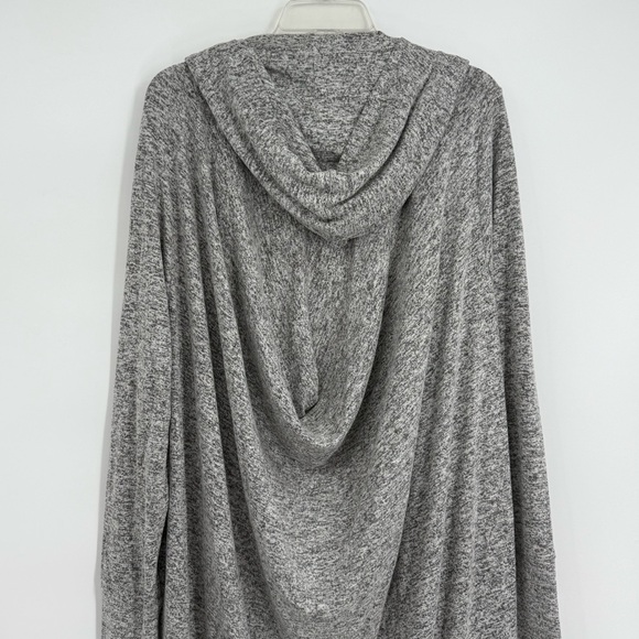 Athleta Harmony Wrap Cardigan Hoodie Size 1X Marled Gray Longline Lounge - Picture 11 of 12